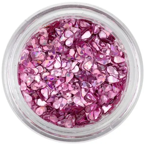 Teardrop confetti - old pink, hologram