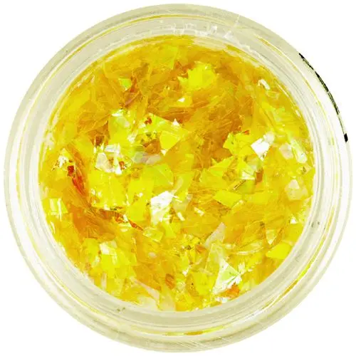 Decorative flakes, yellow with gloss