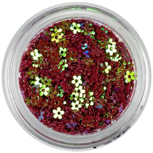 Flowers with hole - claret