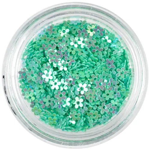 Flowers with hole - turquoise