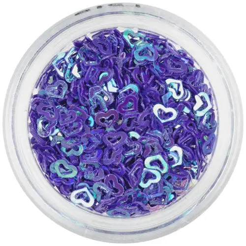 Flitter hollow hearts - dark purple