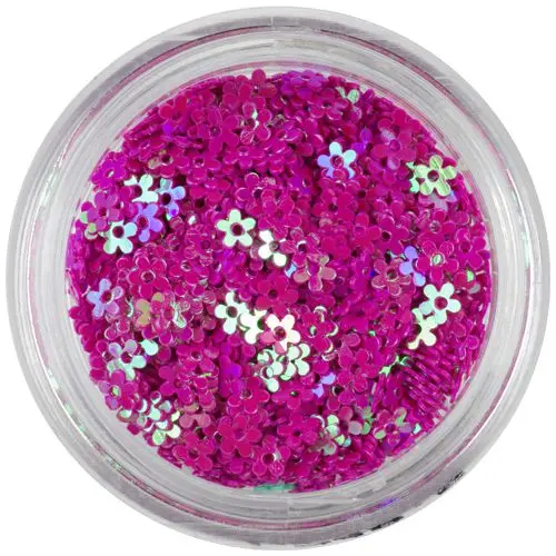 Dark pink decoration - flowers with hole