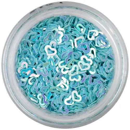 Nail art confetti - light blue hearts