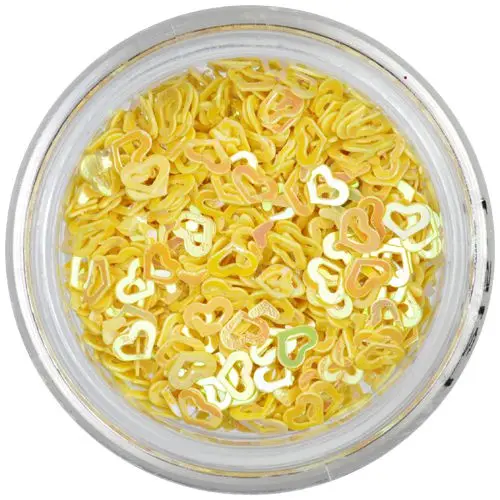 Flitter hollow hearts - yellow