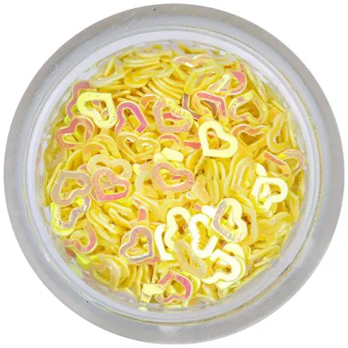 Nail spangles - yellow hearts