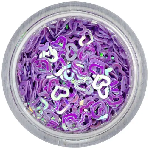 Nail art confetti - light purple hearts