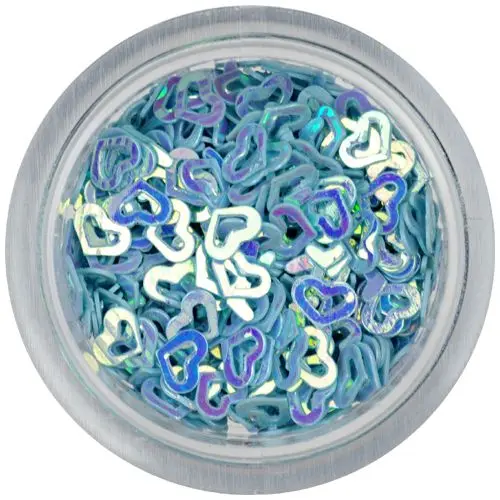 Flitter hollow hearts – light blue