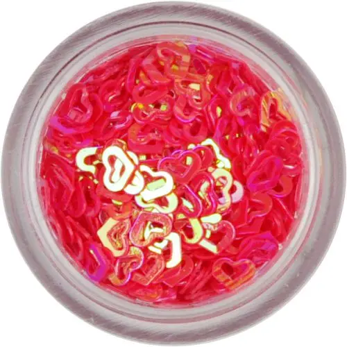 Nail spangles - coral hearts