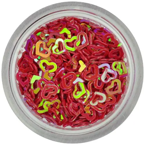 Nail spangles - red hearts