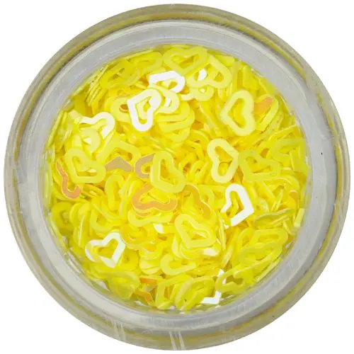 Nail spangles - deep yellow hearts