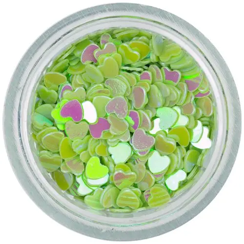 Flitter hearts - light green