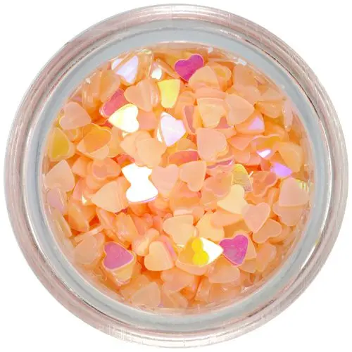 Flitter translucent hearts - light apricot