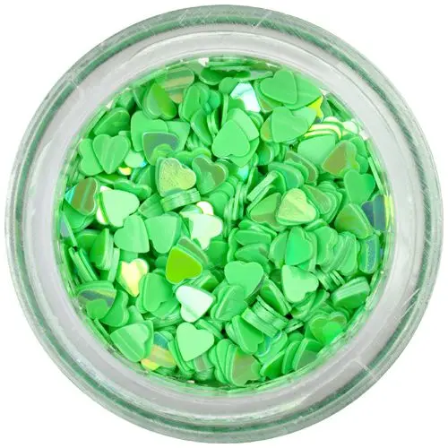 Nail spangles - green hearts
