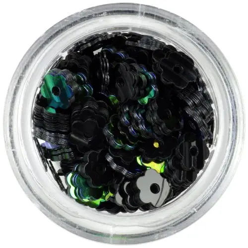 Nail art artificial flowers - black