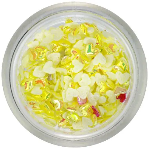 Nail fabric spangles - yellow hearts