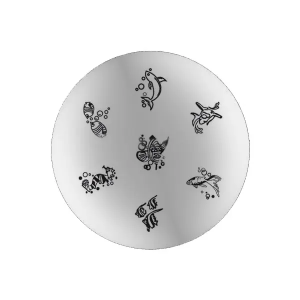 Stamping template B06 – sea animals