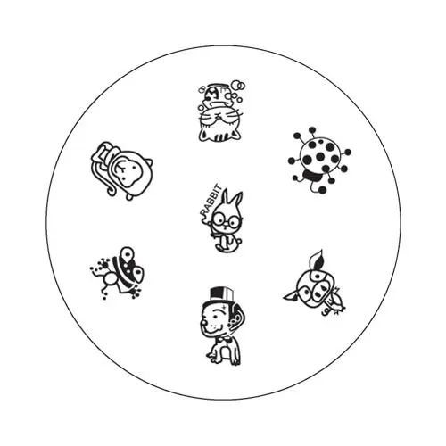 Plate for nail art stamping B15 - animals