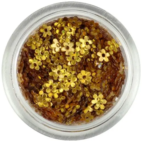 Nail art artificial flowers - gold