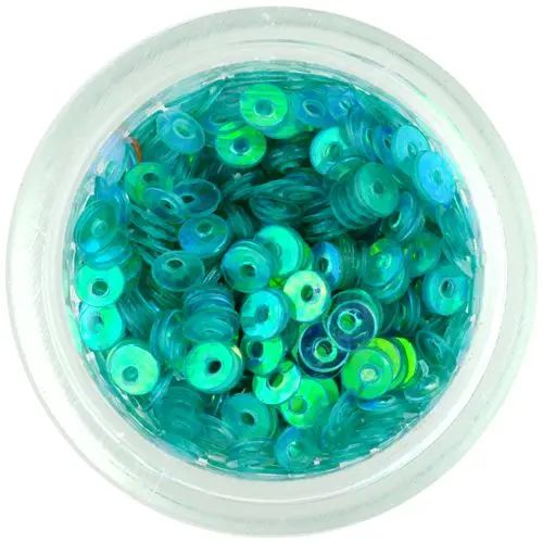 Round disk sequins - blue green