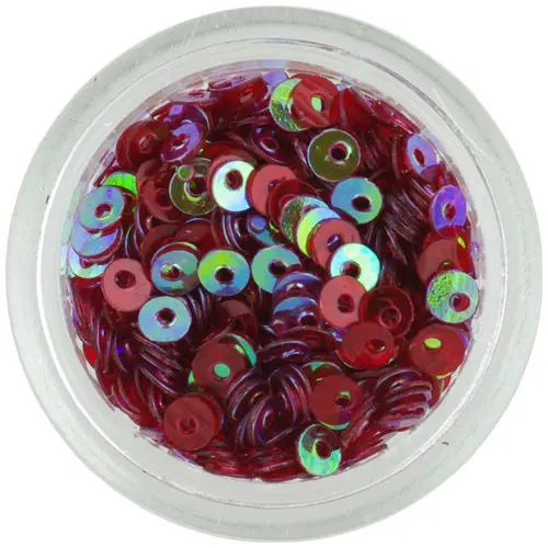 Dark red nail art flitter disks