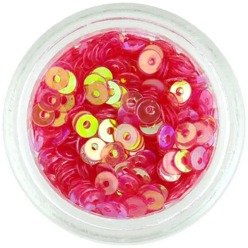 Round disks, flitters - pink-red