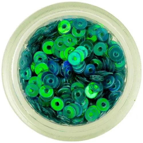 Turquoise flitter round disks