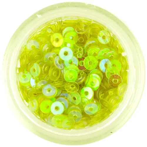Yellow-green flitter round disks