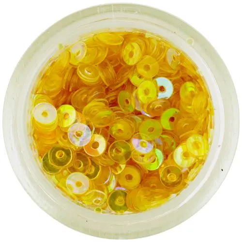 Golden-yellow nail art flitter round disks
