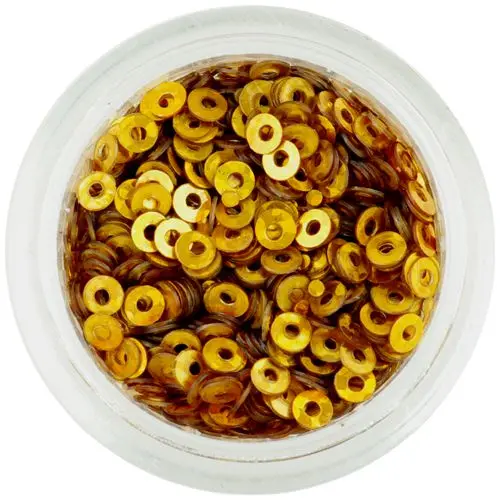 Golden round disk flitters