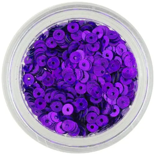 Nail decorations - dark violet flitter disks