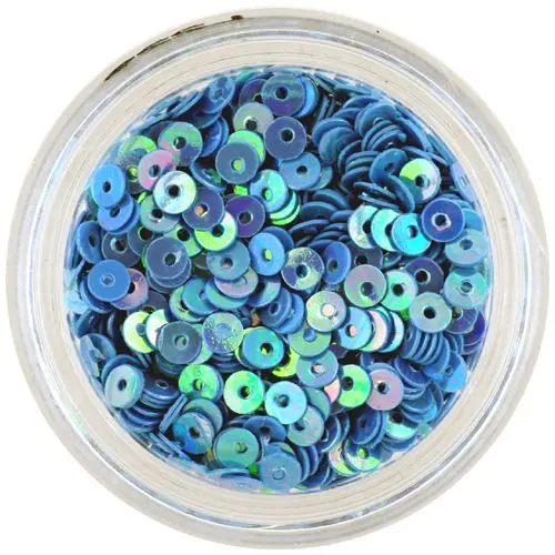 Nail decorations - blue round disk flitters