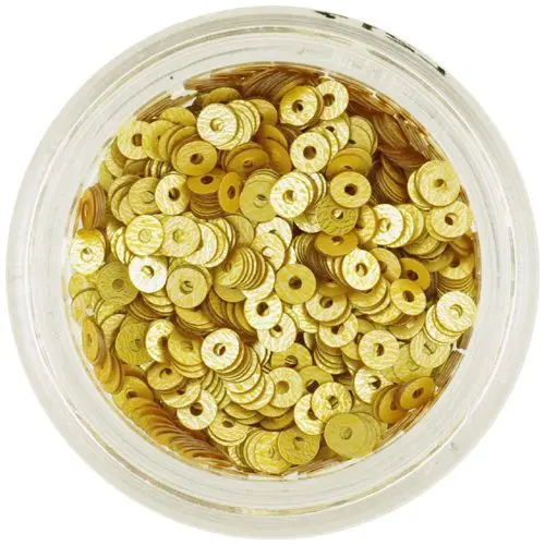 Nail decoration - matt golden disk sequins
