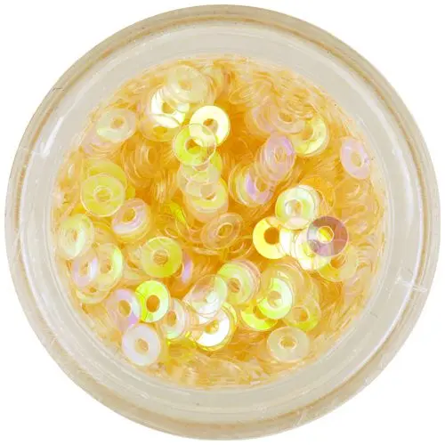 Light yellow nail art flitter disks