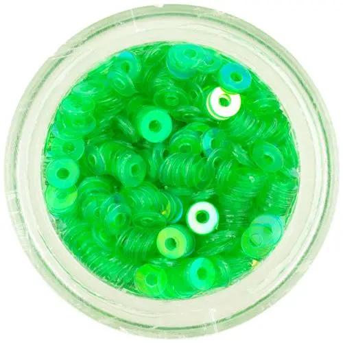 Green nail art disk flitters