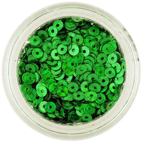 Nail decorations - dark green disk sequins