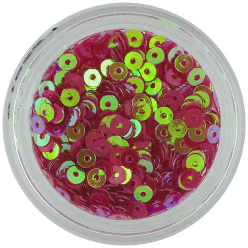 Nail decoration - dark pink disk flitters