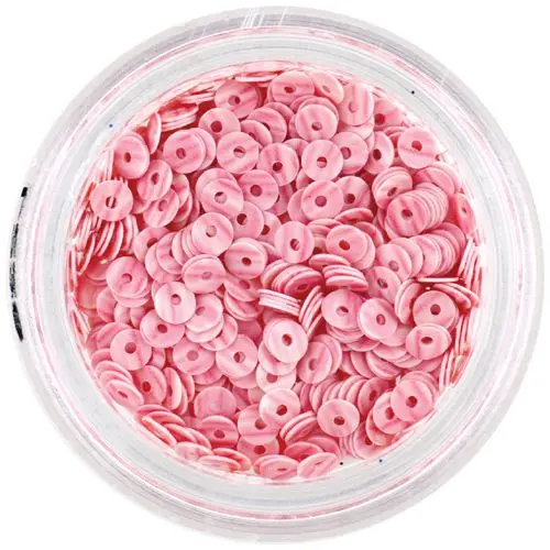 Light pink flitter disks with pink stripes