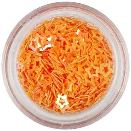Orange nail art stars
