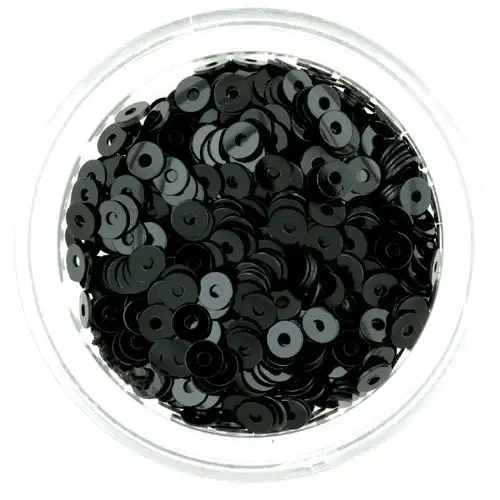 Black nail art flitter disks