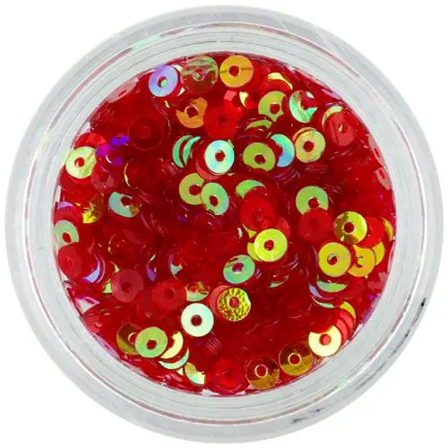 Round disk sequins - red