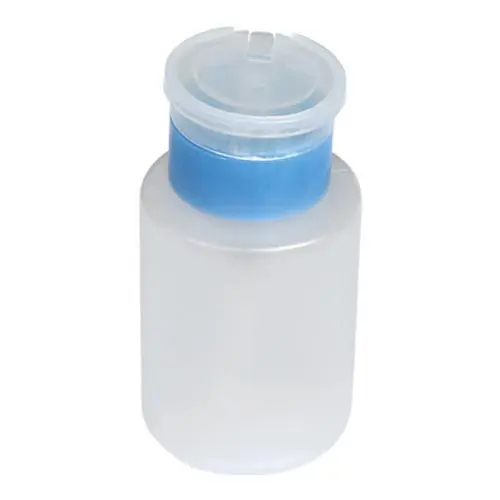 Pump bottle with plastic seal for liquids 100ml - blue