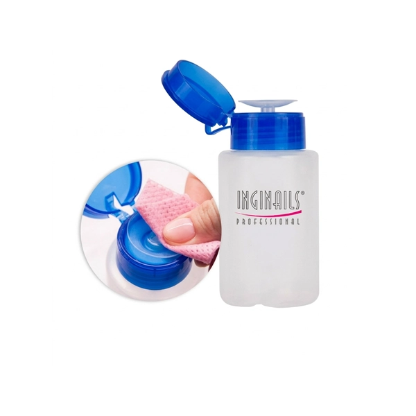 Pump bottle with plastic seal for liquids 100ml - blue