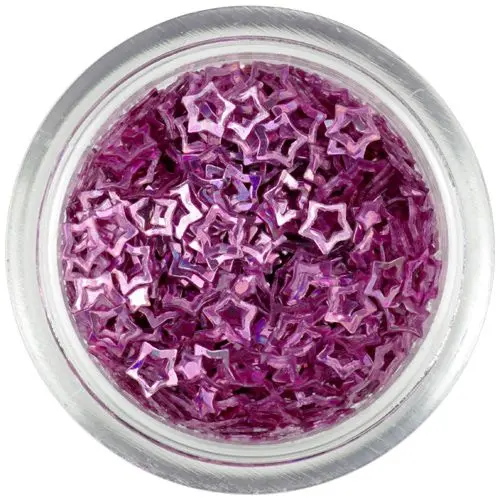 Flitters - vintage pink stars, hologram 