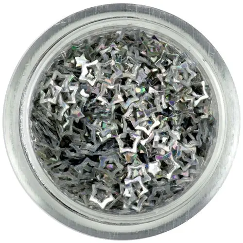 Silver stars - contours, hologram