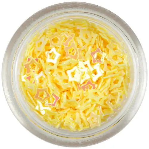 Yellow nail art stars