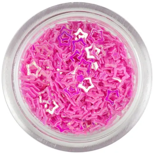 Nail decoration - pink star, hollow