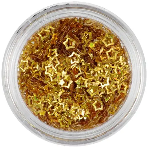 Nail decoration - golden star, hologram