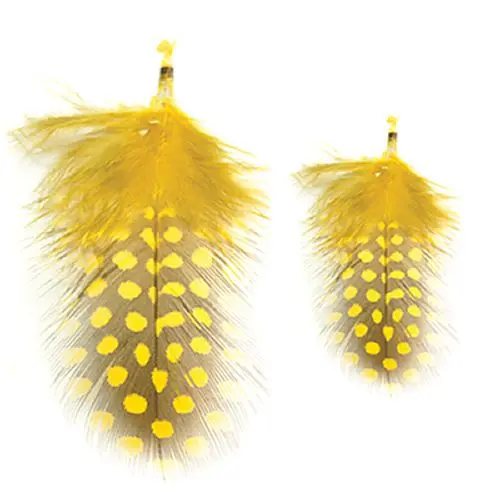 Decorations for nails - yellow - black feathers
