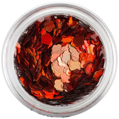 Orange-red nail art flowers