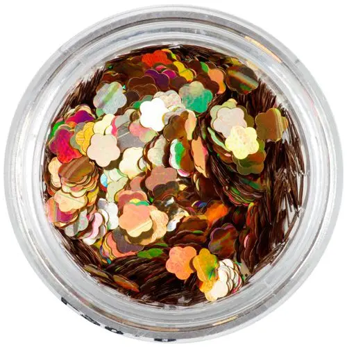 Gold flower spangles - hologram